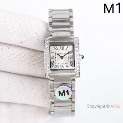 Grade A Replica Cartier Women Tank Francaise Watch Diamond-set bezel